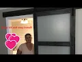 Our first barn door reveal and DIY install - ReliaBilt 3-Panel MDF Kit from Lowe s