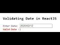 ReactJs Date validation check with JavaScript - 2022