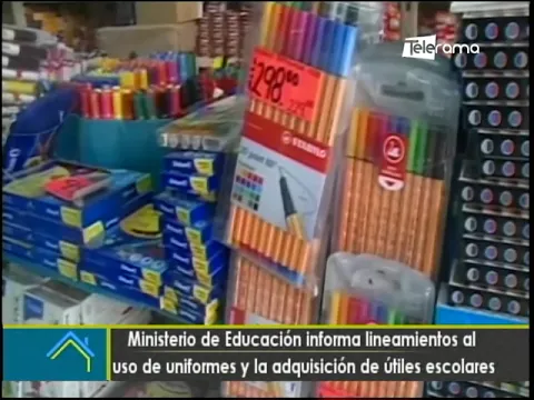 Ministerio de Educación informa lineamientos al uso de uniformes y la adquisición de útiles escolares