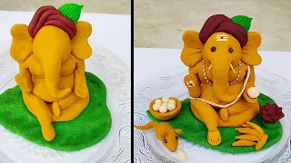 easy way to making of turmeric ganesh idol ll how to make ganesh idol with turmeric powder at home 