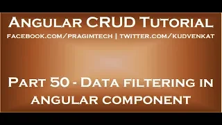 Data filtering in angular component