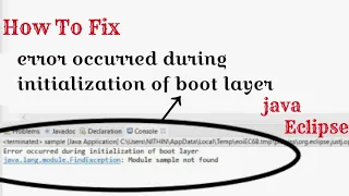 error occurred during initialization of boot layer in Eclipse Fixed