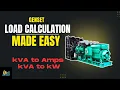 How to Calculate Generator Load Capacity Fast kVA Amps kW Shortcuts