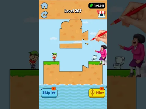 Rush to toilet bridge short game video #toiletrush #shortgame