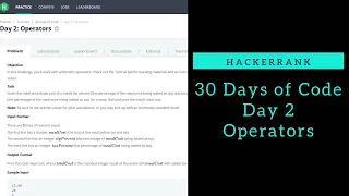 Operators HackerRank Day 02 Python