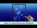 Underwater Seaweed and Jellyfish iPad Procreate Drawing - Step by Step Drawing Tutorial