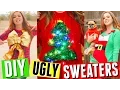 DIY UGLY CHRISTMAS SWEATERS SWEATER WITH LIGHTS STOCKING CHRISTMAS TREE MORE IDEAS