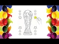 FIFA World Cup Trophy Coloring Football Coloring Page with Crayons Mini Artists World