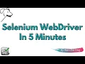 What is Selenium WebDriver Selenium WebDriver explained in 5 Minutes Selenium Tutorial