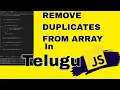 REMOVE DUPLICATES FROM ARRAY IN JAVASCRIPT IN