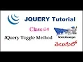 JQuery Toggle Method in Telugu VLR Training Class 64