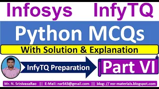 InfyTQ MCQs InfyTQ 2023 Python MCQs Preparation Python MCQs Solution Explanation Part-6