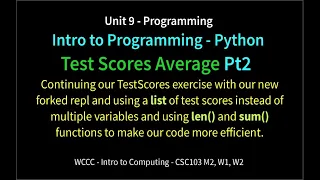 9 Python Test Scores Pt2