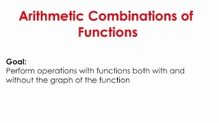 1 2 Arithmetic Combinations of Functions
