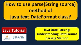 How to use parse String source method of java text DateFormat class
