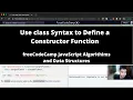 Use class Syntax to Define a Constructor Function ES6 freeCodeCamp tutorial