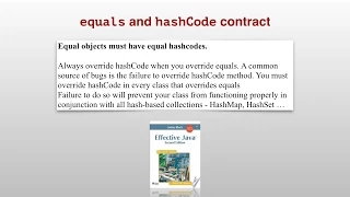 Equals and hashcode contract