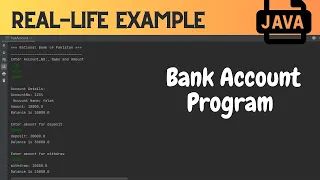Real Life Example - Bank Account Program in Java in Hindi