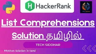 List Comprehensions Problem Hacker rank tamil Solution tech siddhar