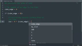 Calculate the area of cube in Python Python Examples Python Coding Tutorial Python Interview