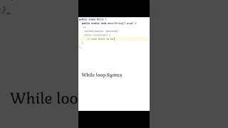 while loop in java