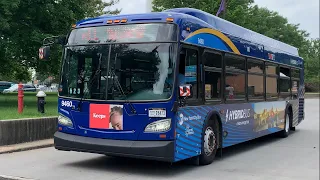 West Village-Abingdon Square Bound 2022 New Flyer XDE40 Xcelsior 9460 M11 Bus At Riverbank Park