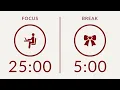 Lagu 25/5 Pomodoro Timer with Pink Noise 🎀 2-Hour Study with Me for Deep Focus \u0026 ADHD ✨