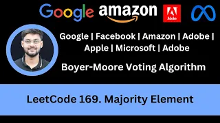 Solving LeetCode 169 Majority Element Boyer-Moore Voting Algorithm Explained Amazon Google