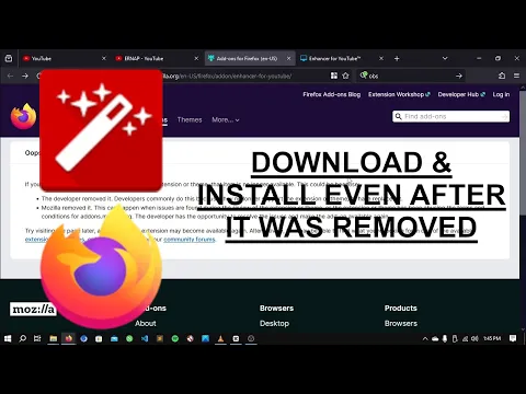 Download MP3 How to download \u0026 install ENHANCER FOR YOUTUBE in FIREFOX even after it was removed