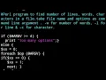 Count number of lines words characters in a file using Perl programming ex2