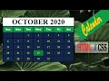 How to Create Calendar With html and css HTML CSS TUTORIALS
