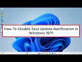 How To Disable Java Update Notification in Windows