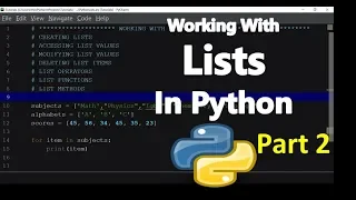 Working With Lists in Python - Part 2