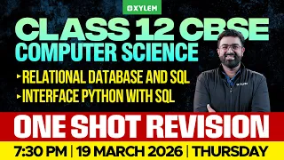 Class 12 CBSE CS Relational Database and SQL Interface Python With SQL One Shot Revision