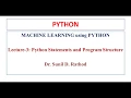 3 Programming using Python - Sequential statements input print if if else elif by Sunil Sir