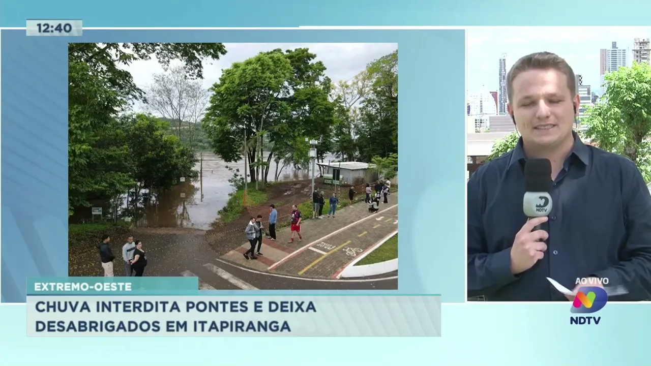 Chuva interdita pontes e deixa desabrigados em Itapiranga