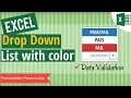 Create Drop Down List in Excel with Color Data Validation