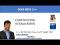 C IN TELUGU PART 22 - CONSTRUCTOR OVERLOADING IN TELUGU CONSTRUCTOR OVERLOADING IN C TELUGU