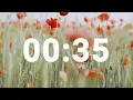 35 Second Timer with Relaxing Music and Alarm Countdown Clock for Stress Relief