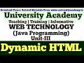WT44 JavaScript Introduction To DHTML What is Dynamic HTML HTML vs DHTML Hindi