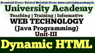 WT44 JavaScript Introduction To DHTML What is Dynamic HTML HTML vs DHTML Hindi