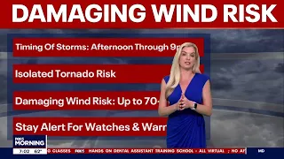 DC weather Severe storms Monday with damaging winds tornado risk 7AM FORECAST