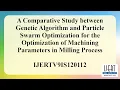 A Comparative Study between Genetic Algorithm and Particle Swarm Optimization for the