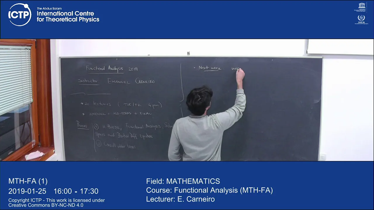Functional Analysis (MTH-FA)  Lecture 1