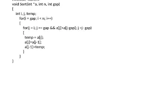 Single program to implement both insertion and shell sort in C