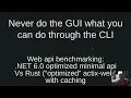 Web api benchmarking with caching NET 6 0 optimized minimal api vs Rust optimized actix-web