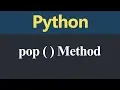 pop Method in Python Hindi