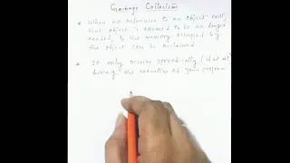 Object Oriented Concepts Garbage Collection Module 3