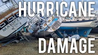 Hurricane Ian HIT our boat. How bad is it? | AHOD 15 #boatlife #boatrestoration #hurricane