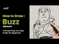 How to Draw Buzz Lightyear From Toy Story for Beginners Step-by-Step Drawing Tutorial